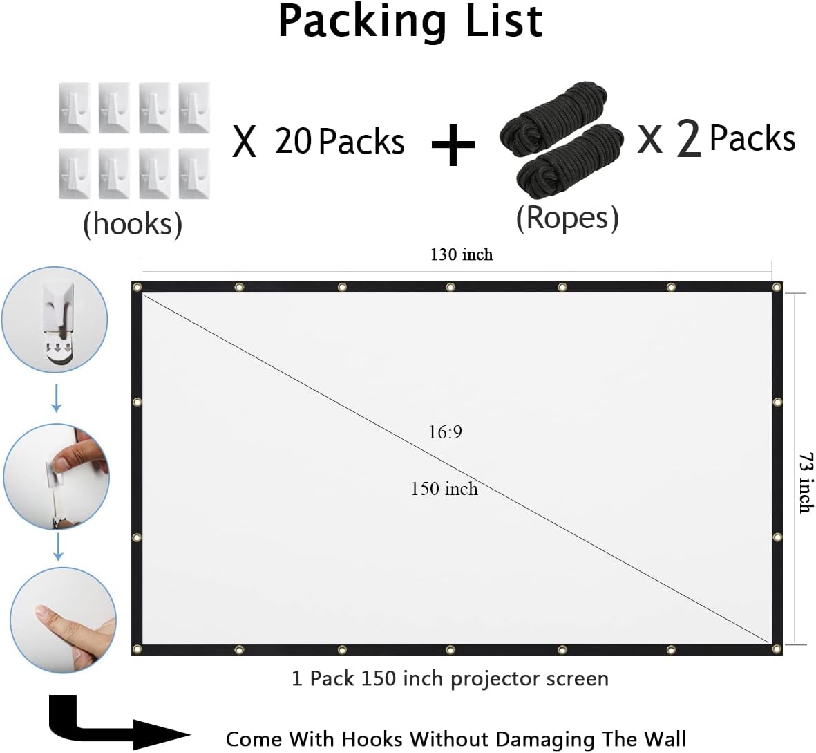 Ultimate 150-Inch Portable Projection Screen