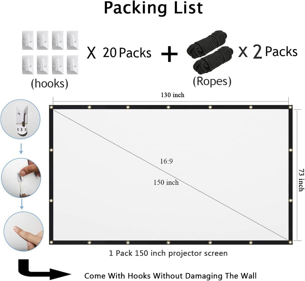 Ultimate 150-Inch Portable Projection Screen