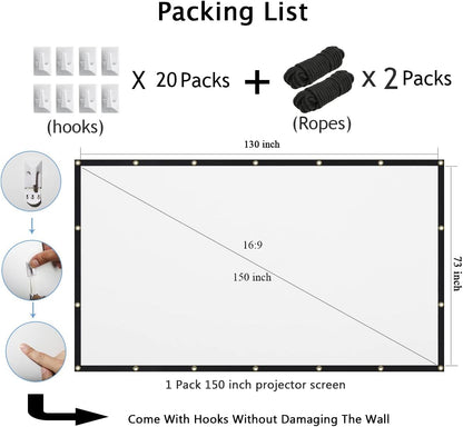 Ultimate 150-Inch Portable Projection Screen